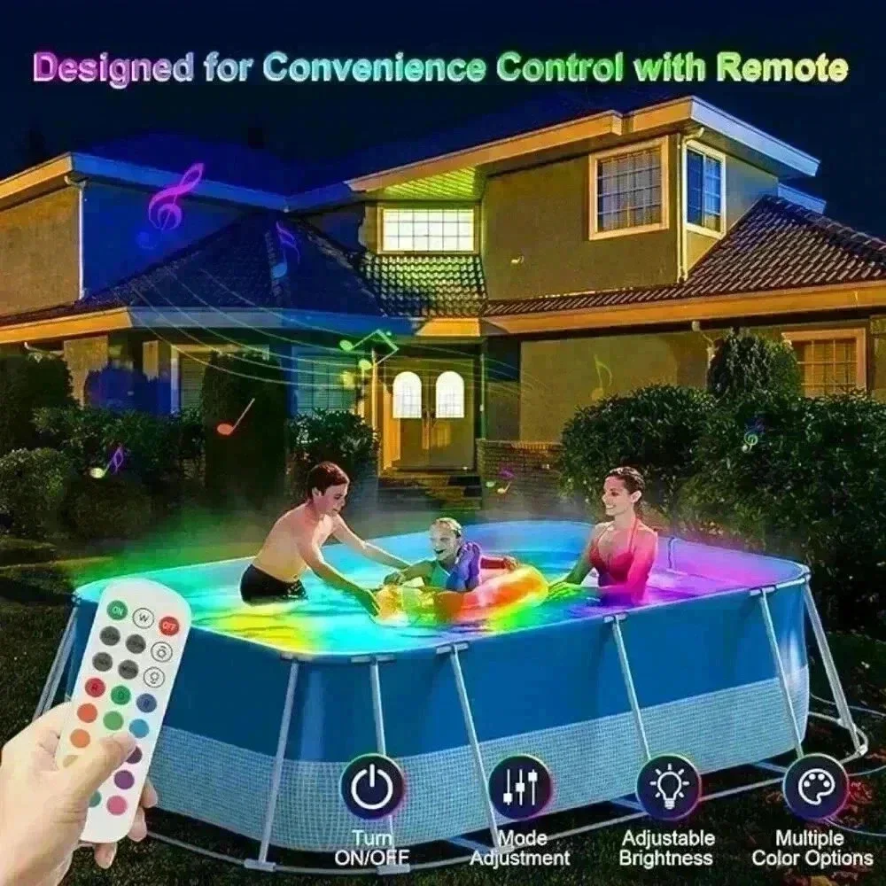 NWT-Smart Submersible LED Pool Lights- Music Sync & Remote Controlled Underwater